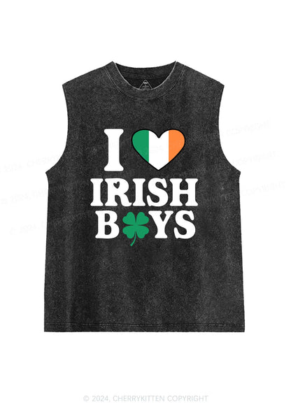 Irish Boy Shamrock St Patricks Y2K Washed Tank Cherrykitten