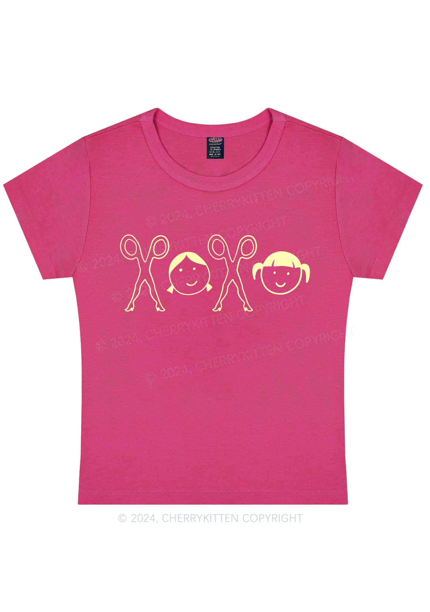 Girls XOXO Y2K Valentine's Day Baby Tee Cherrykitten