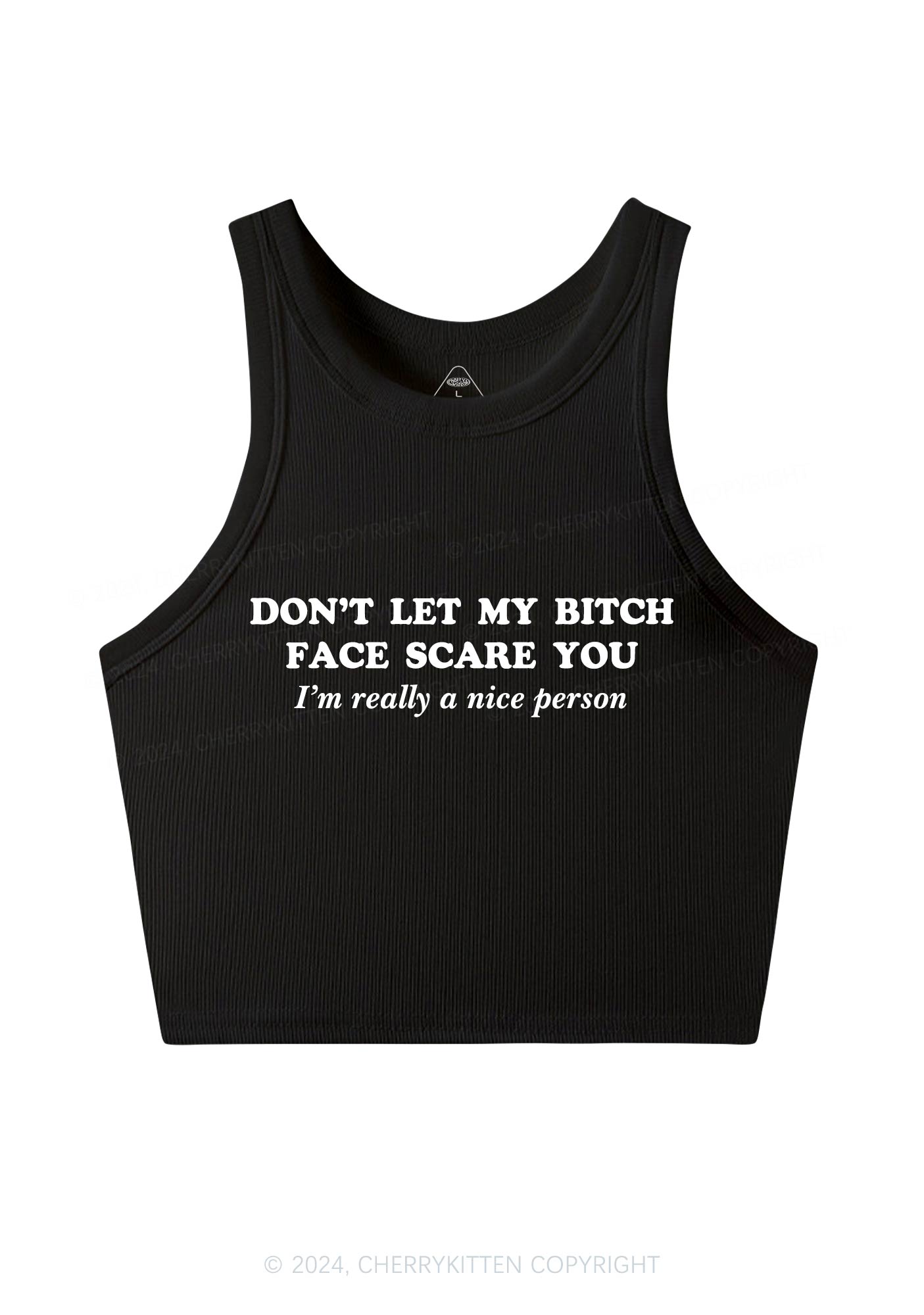 Bxxch Face Scare You Y2K Crop Tank Top Cherrykitten