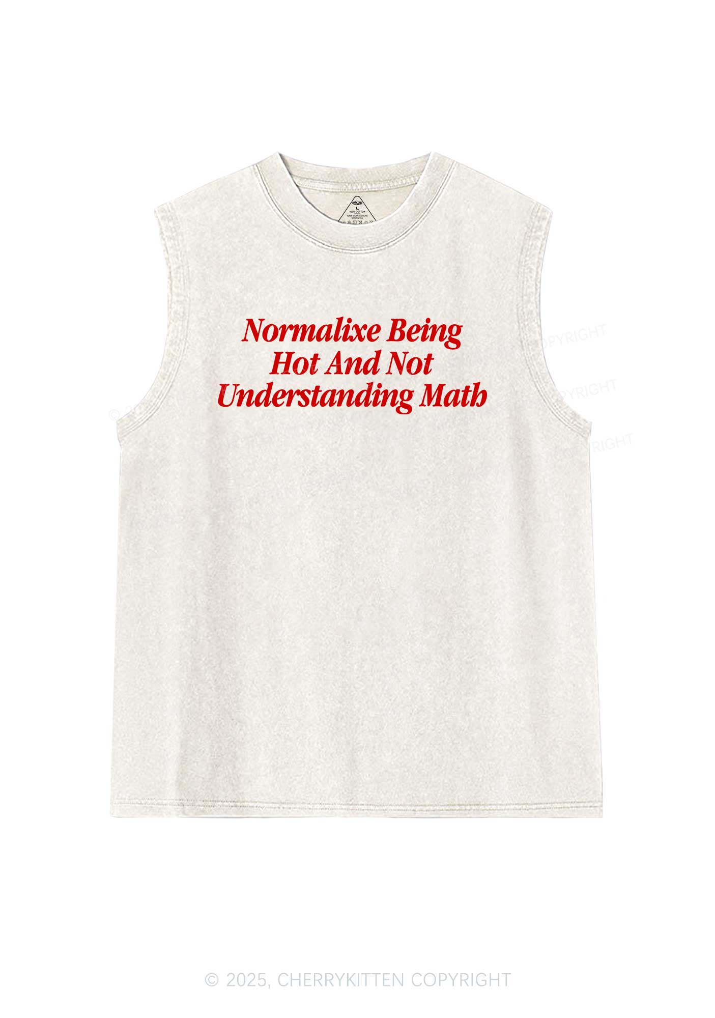 Hot And Not Understanding Math Y2K Washed Tank Cherrykitten