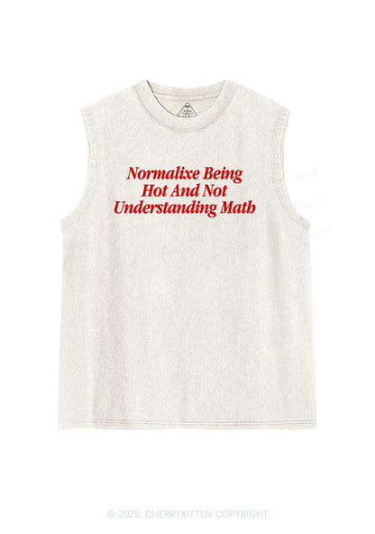 Hot And Not Understanding Math Y2K Washed Tank Cherrykitten