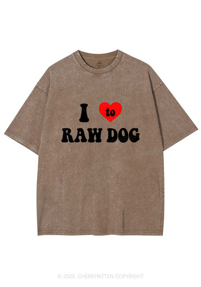 I Love Raw Dog Y2K Washed Tee Cherrykitten