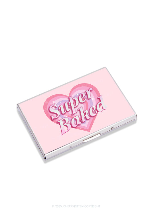 Pink Super Baked Heart Y2K Mirror Cigarette Case Cherrykitten