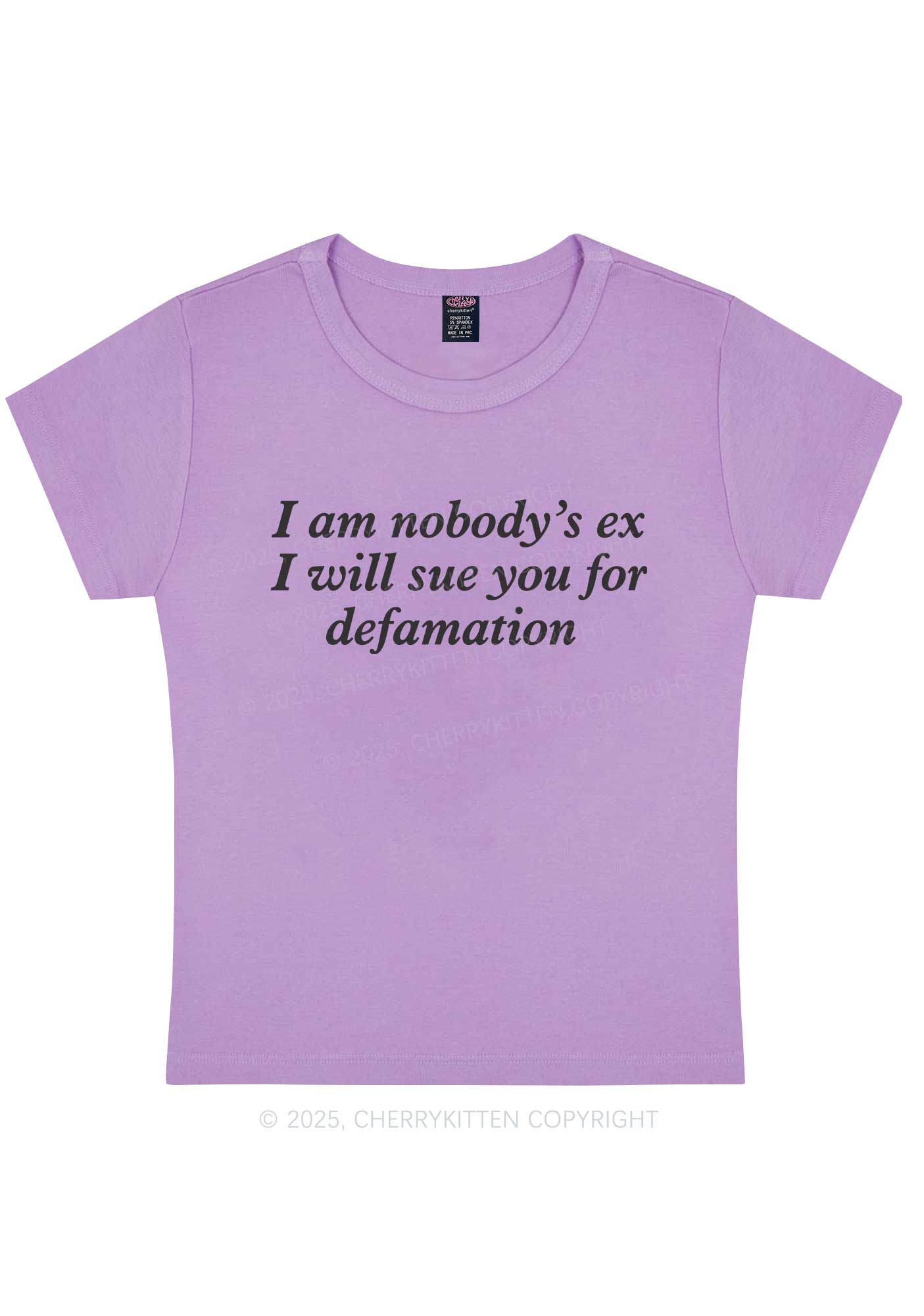 Sue You For Defamation Y2K Baby Tee Cherrykitten