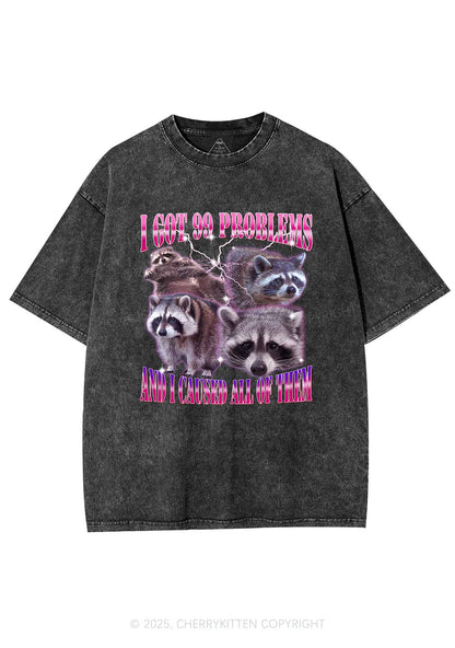 Raccoon Got Problems Y2K Washed Tee Cherrykitten