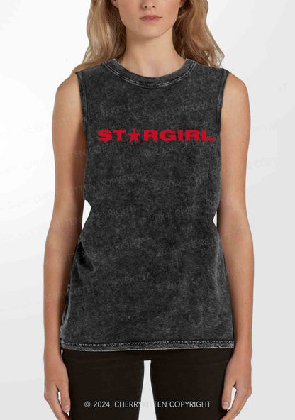 Red Stargirl Y2K Washed Tank Cherrykitten