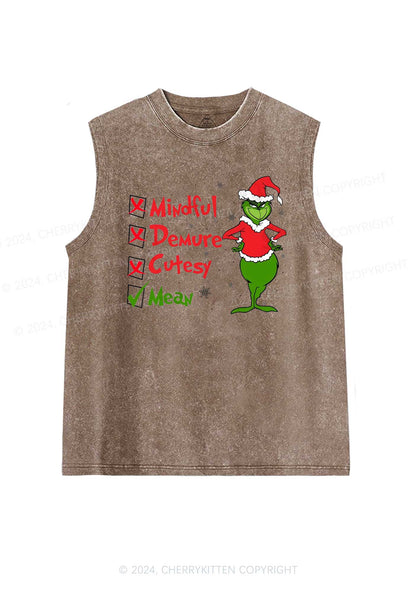 Christmas Mean Guy Y2K Washed Tank Cherrykitten