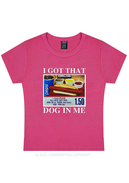 Curvy I Got That Hot Dog In Me Y2K Baby Tee Cherrykitten