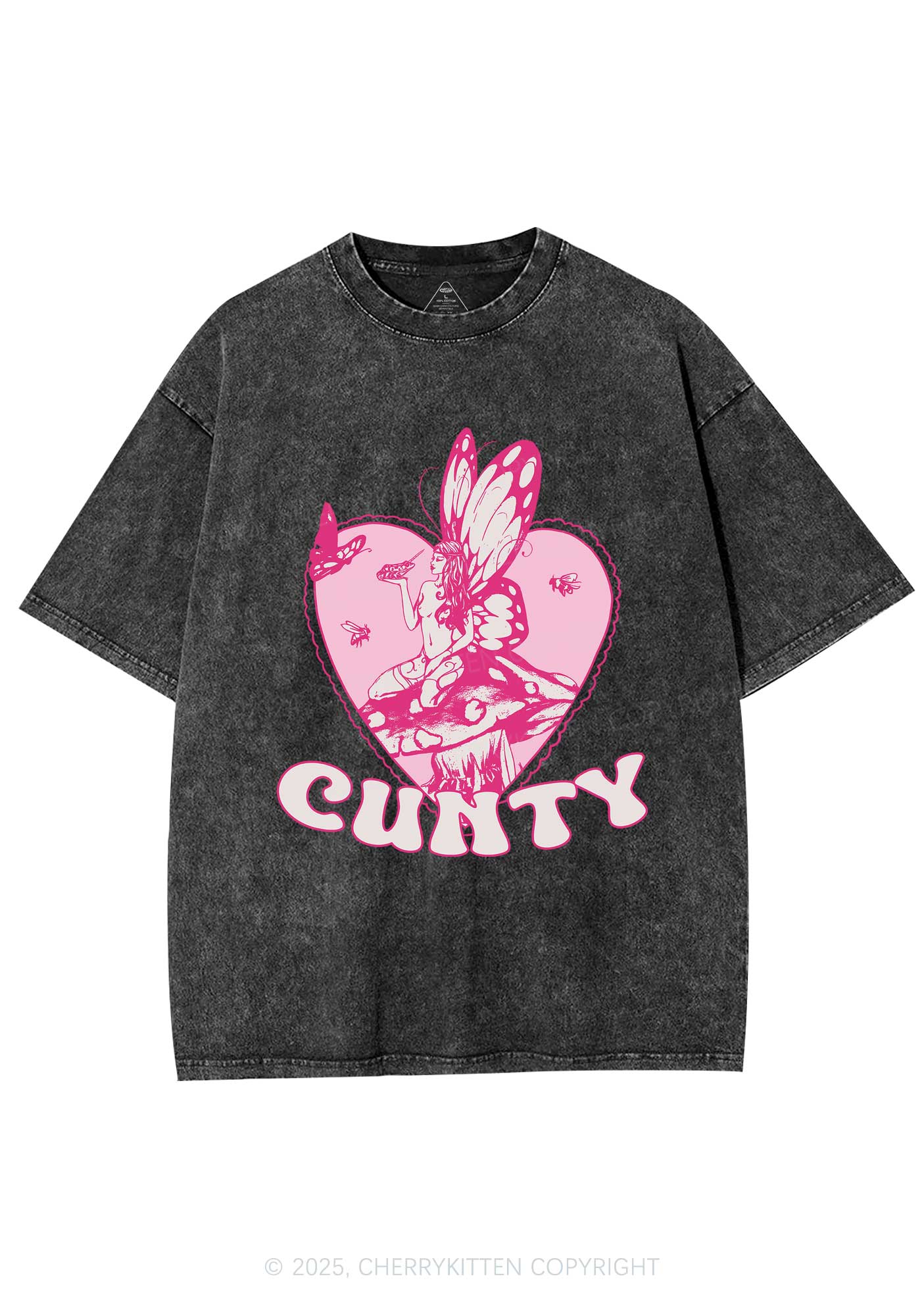 Butterfly Cxnty Y2K Washed Tee Cherrykitten