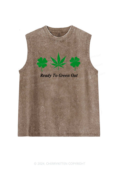 Ready To Green Out St Patricks Y2K Washed Tank Cherrykitten