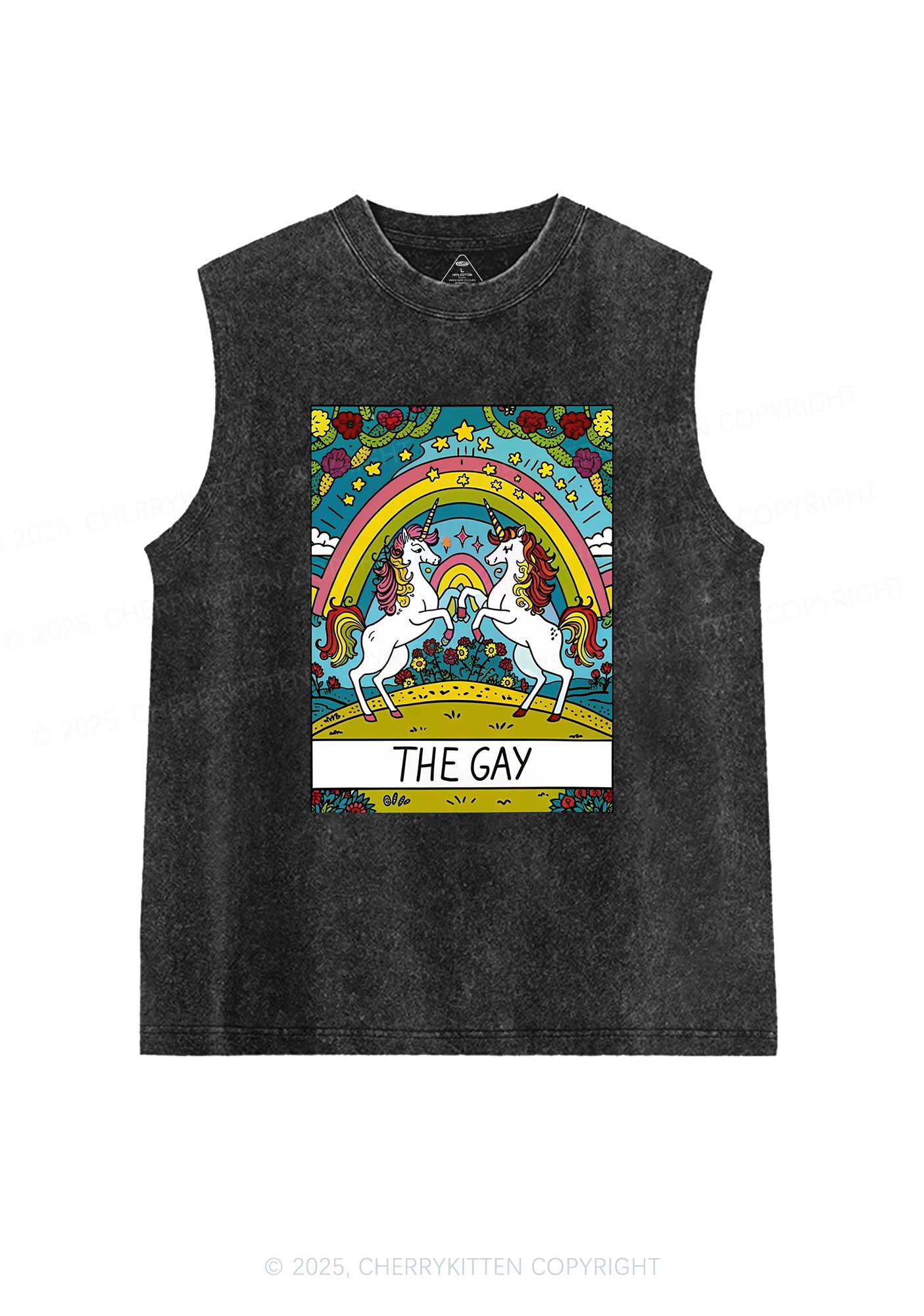 The Gay Unicorn Y2K Washed Tank Cherrykitten