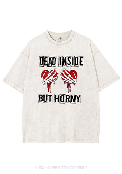 Dead Inside But Hxrny Y2K Valentine's Day Washed Tee Cherrykitten