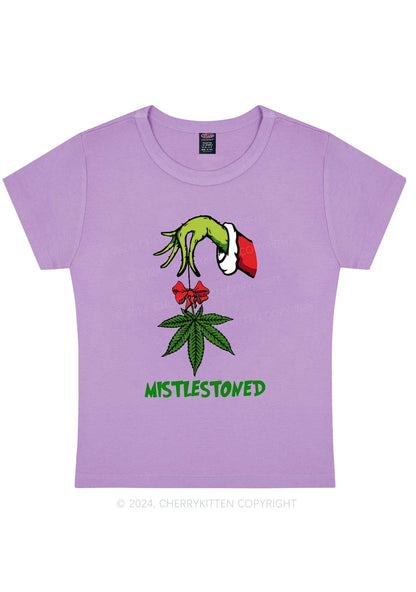 Christmas Mistlestoned Y2K Baby Tee Cherrykitten