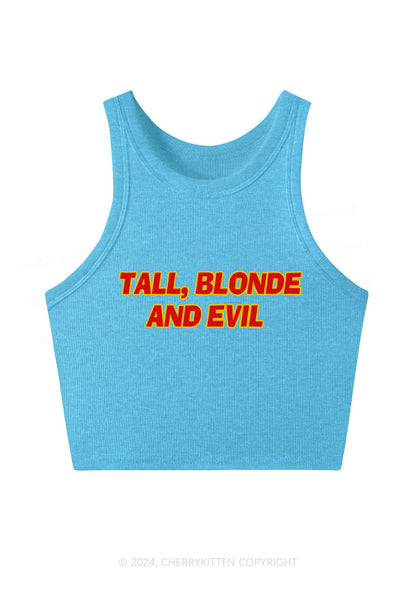 Tall Blonde And Evil Y2K Crop Tank Top Cherrykitten