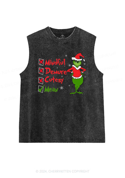 Christmas Mean Guy Y2K Washed Tank Cherrykitten