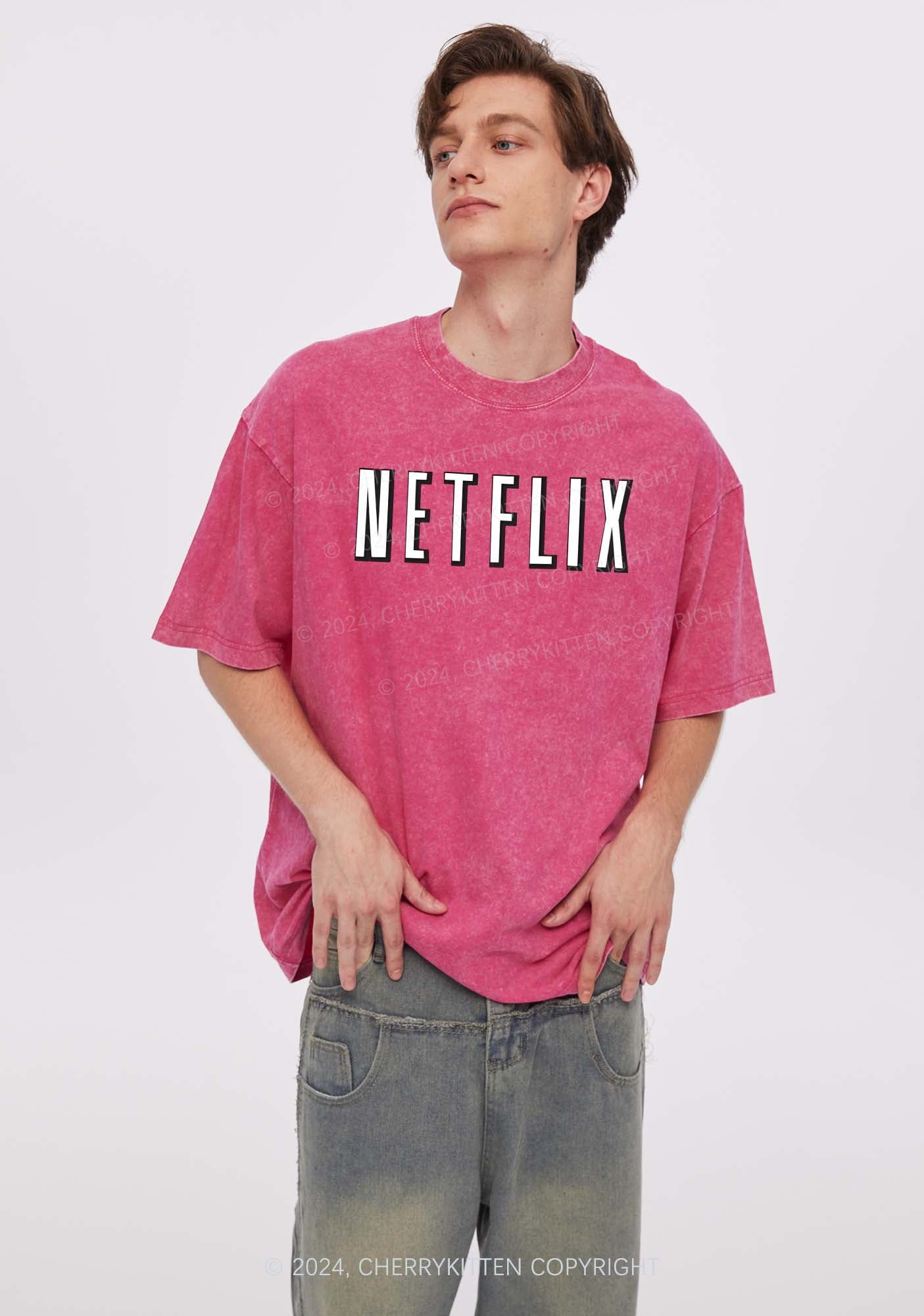 Netflix Y2K Valentine's Day Washed Tee Cherrykitten