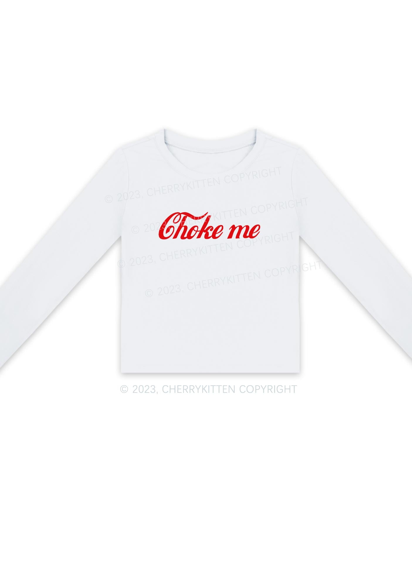 Choke Me Y2K Long Sleeve Crop Top Cherrykitten