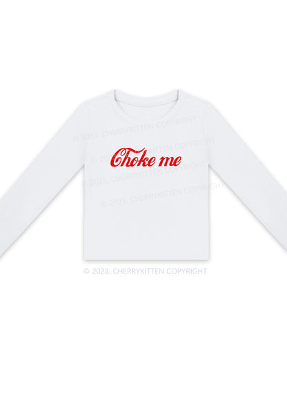 Choke Me Y2K Long Sleeve Crop Top Cherrykitten