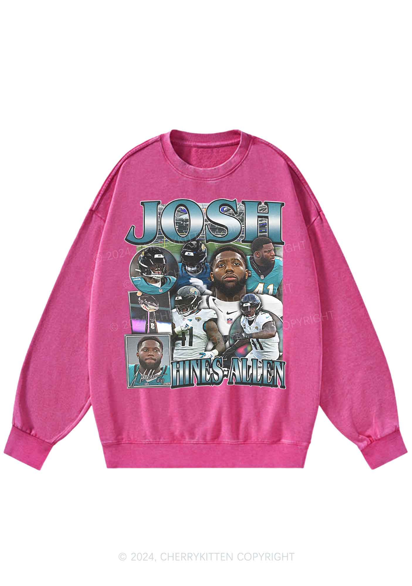 Green Josh Y2K Super Bowl Washed Sweatshirts Cherrykitten