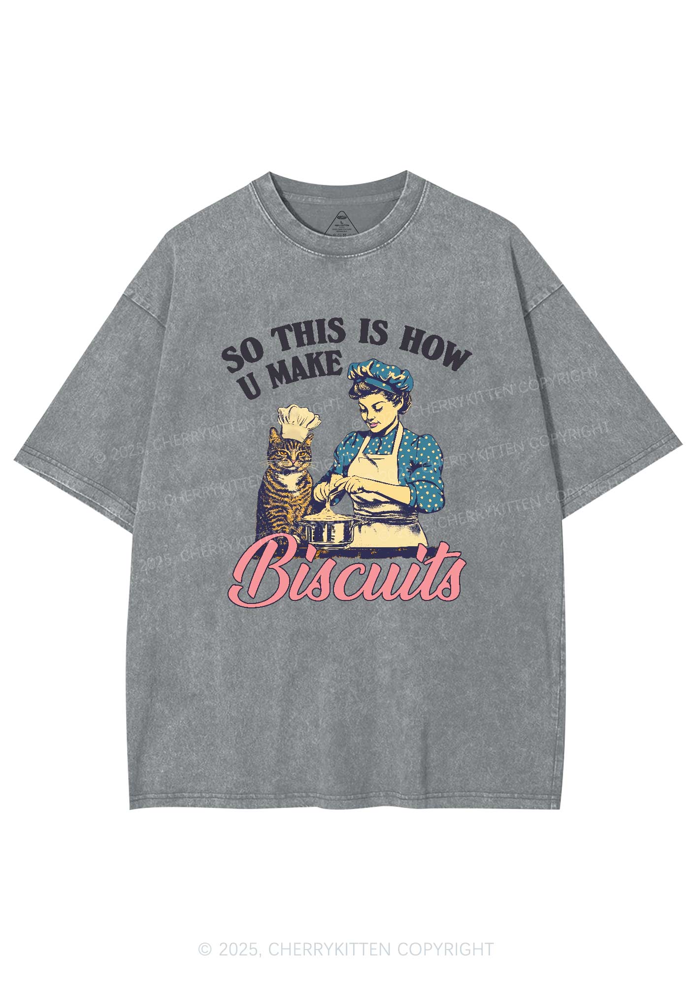 How U Make Biscuits Y2K Washed Tee Cherrykitten