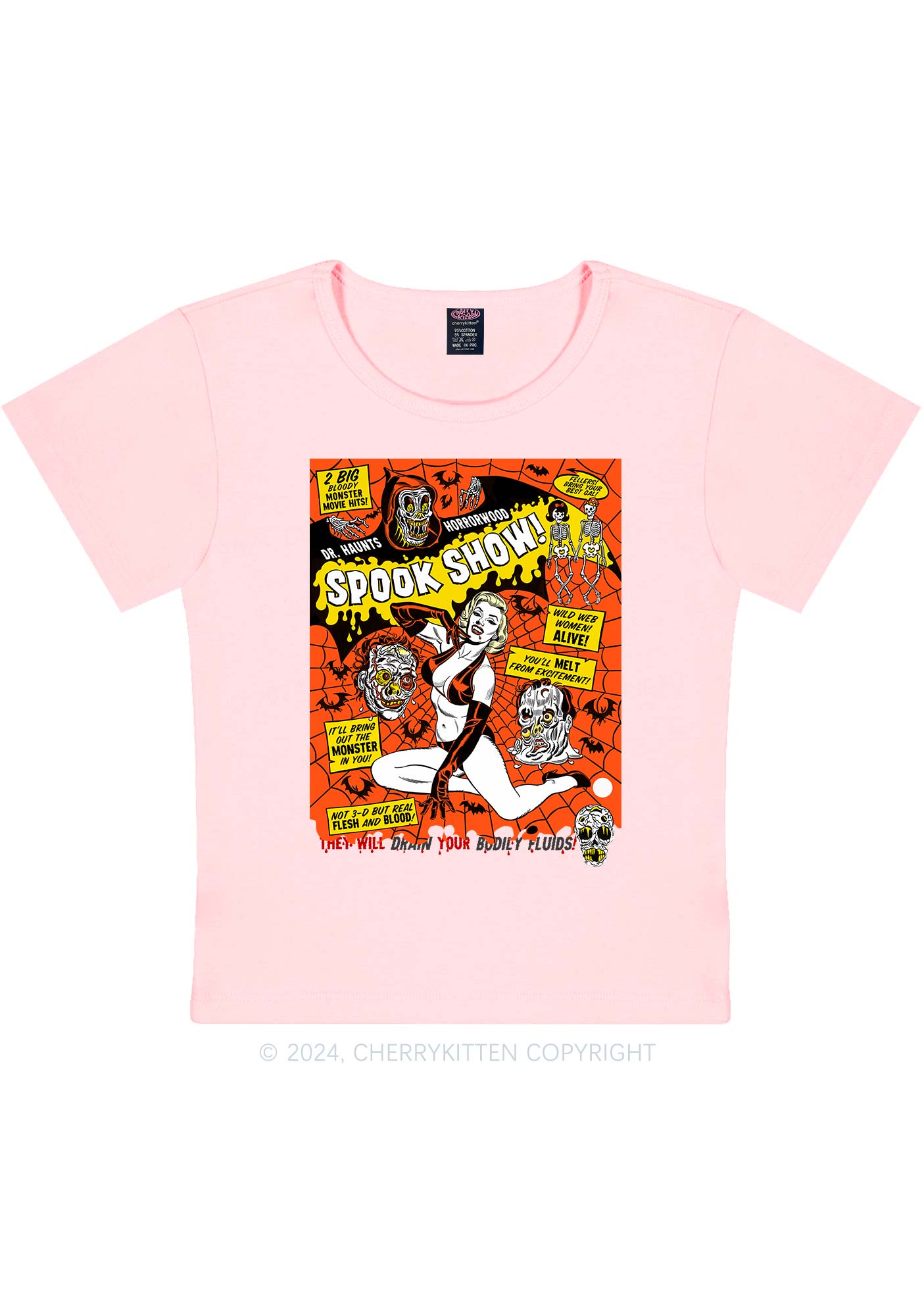 Halloween Blonde Spook Show Y2K Baby Tee Cherrykitten