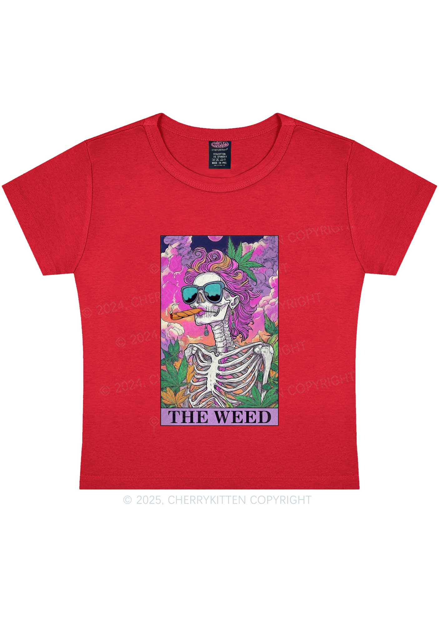 The Wxxd Skeleton Y2K Baby Tee Cherrykitten