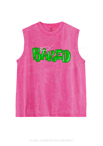 Green Baked Y2K Washed Tank Cherrykitten