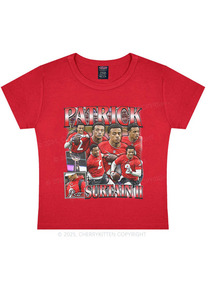 Red Patrick Y2K Super Bowl Baby Tee Cherrykitten