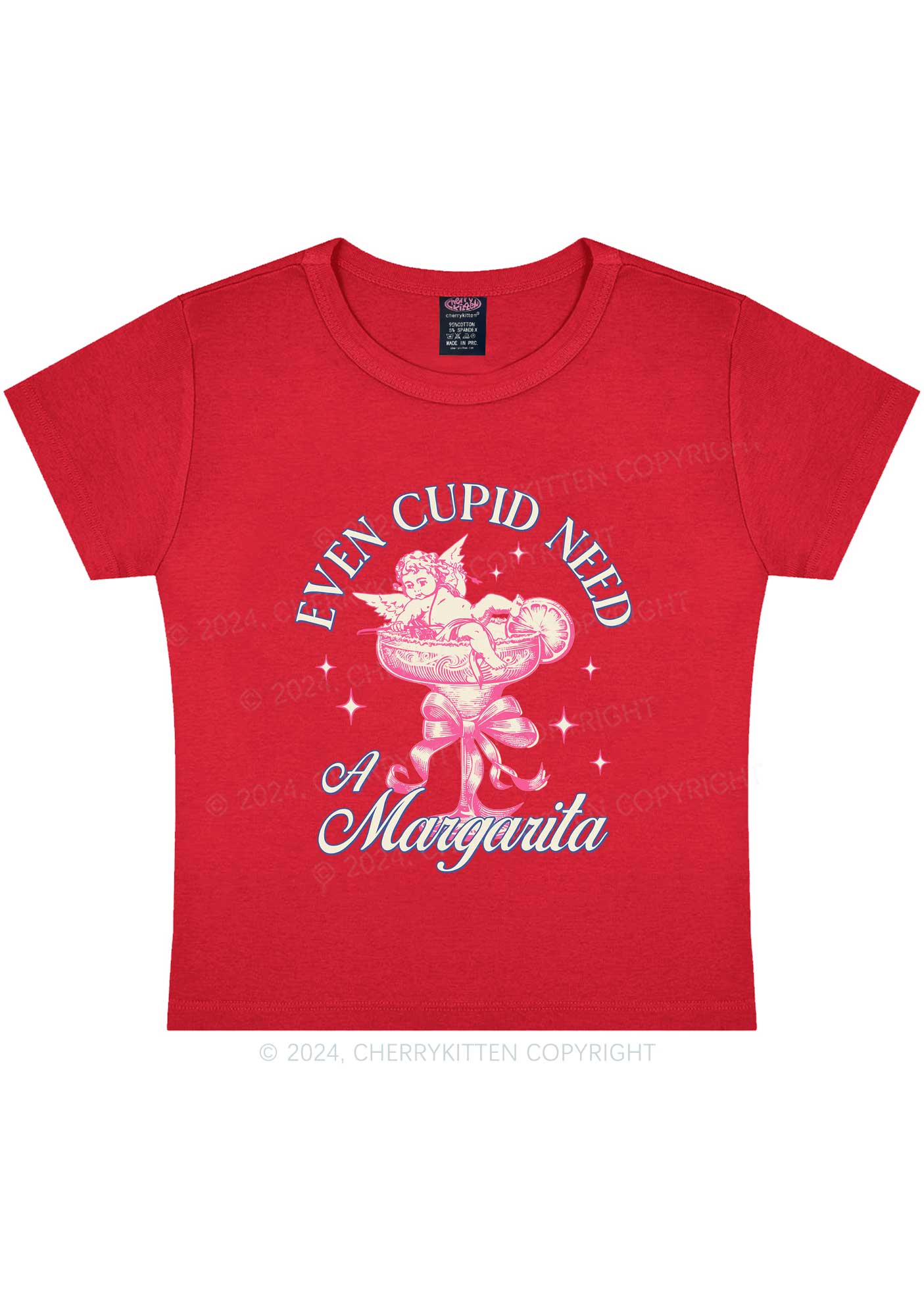 Cupid Needs Margarita Y2K Valentine's Day Baby Tee Cherrykitten