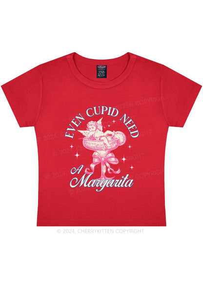 Cupid Needs Margarita Y2K Valentine's Day Baby Tee Cherrykitten