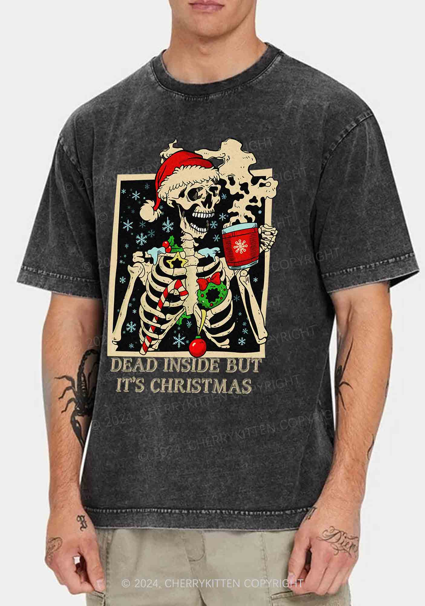 Christmas Dead Inside Y2K Washed Tee Cherrykitten