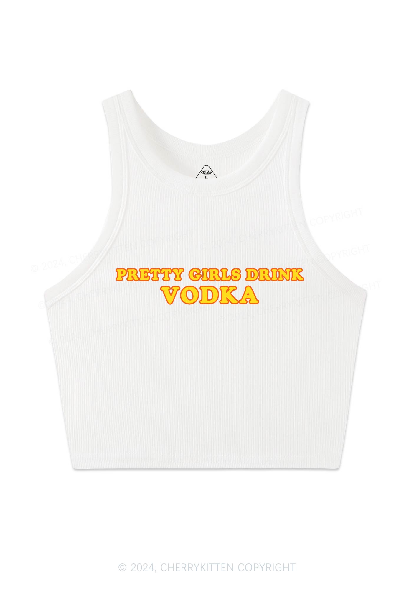 Pretty Girls Drink Vodka Y2K Crop Tank Top Cherrykitten