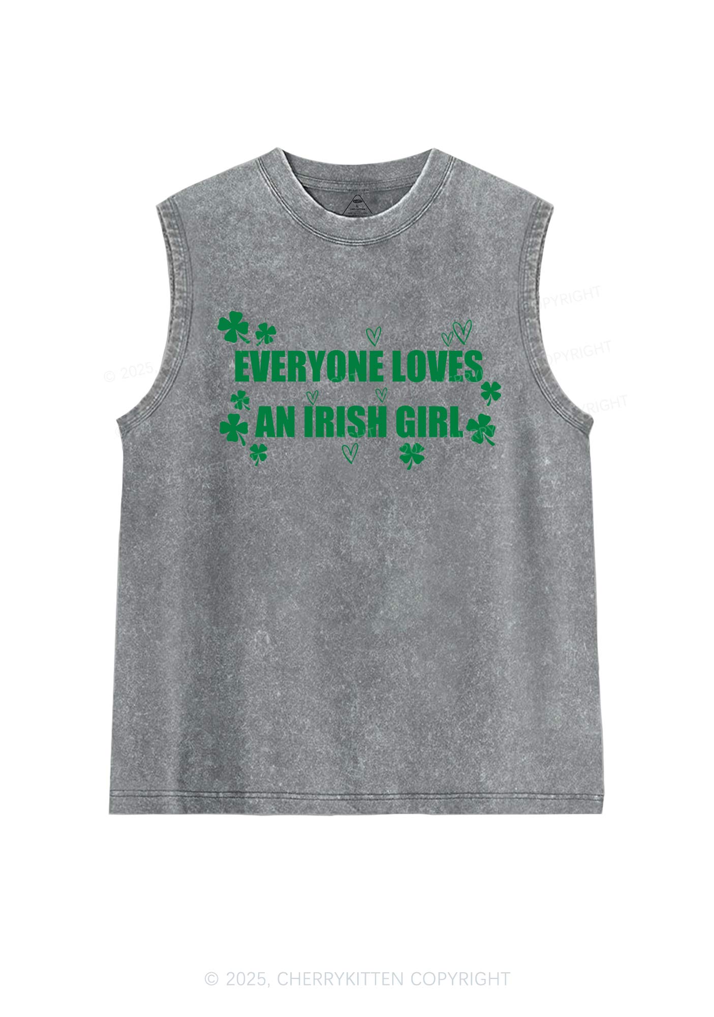 Everyone Loves Irish Girl St Patricks Y2K Washed Tank Cherrykitten