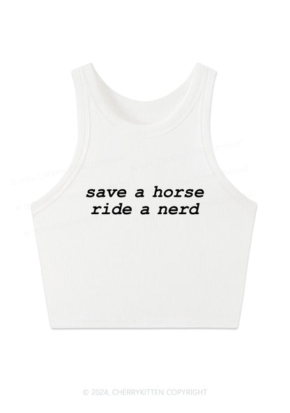 Save Horse Ride Nerd Y2K Crop Tank Top Cherrykitten