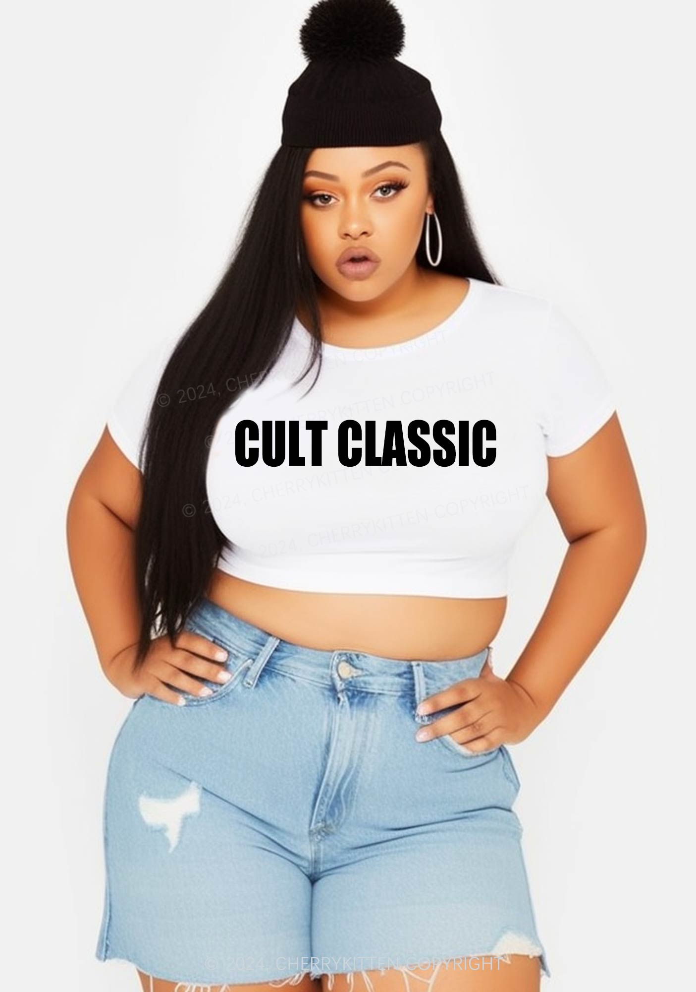 Curvy Cult Classic Y2K Baby Tee Cherrykitten