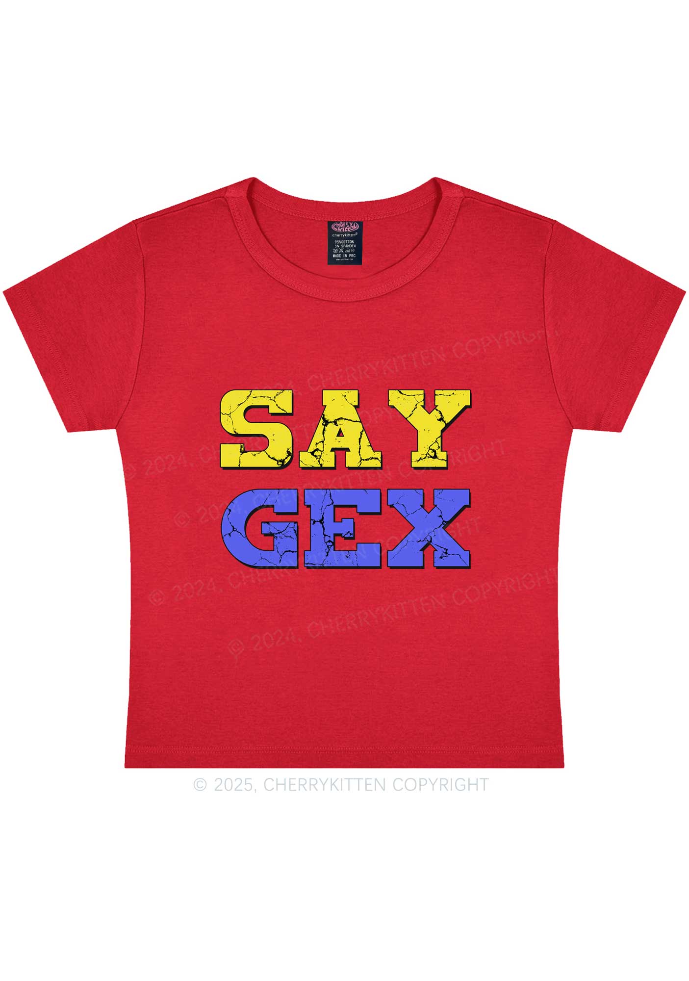 Say Gex Y2K Baby Tee Cherrykitten