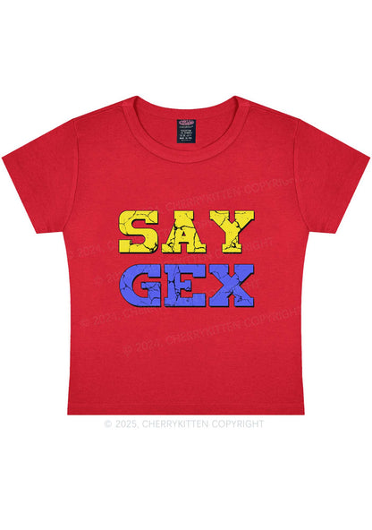 Say Gex Y2K Baby Tee Cherrykitten