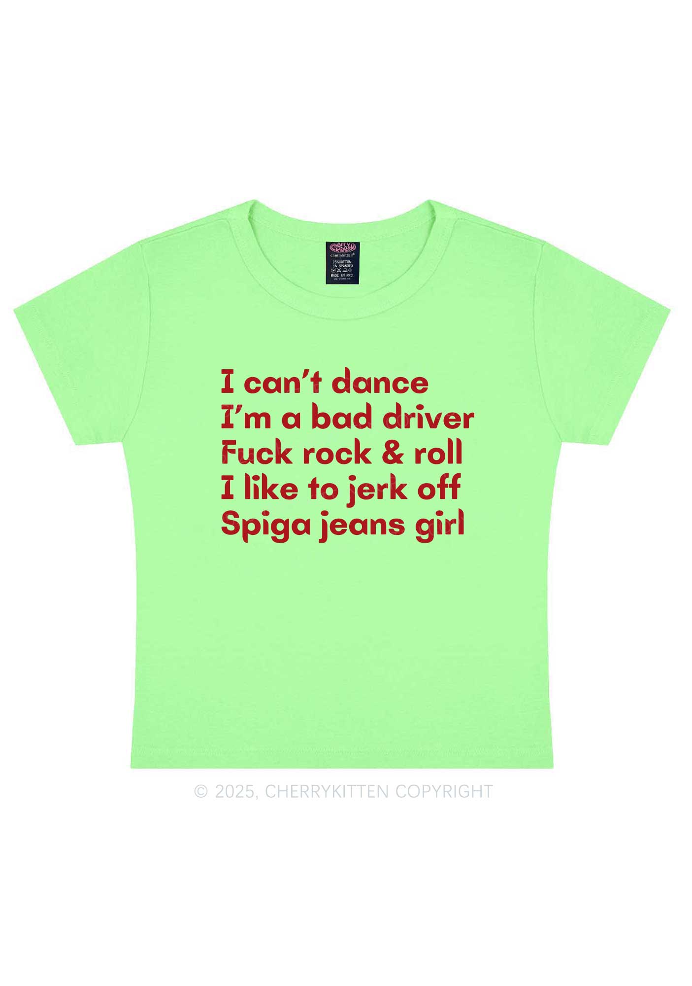 I Can't Dance Y2K Baby Tee Cherrykitten