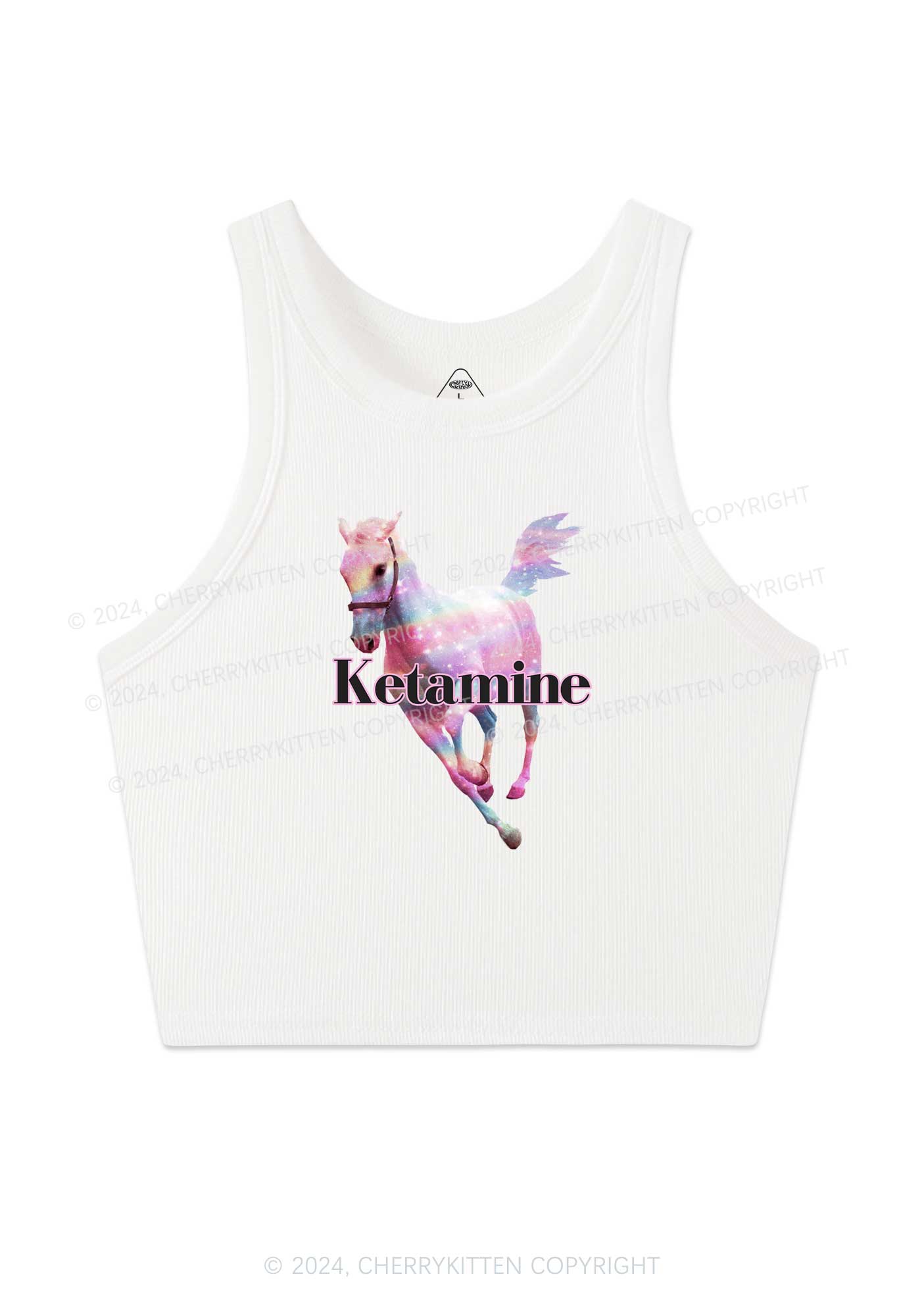 Pink Horse Y2K Crop Tank Top Cherrykitten