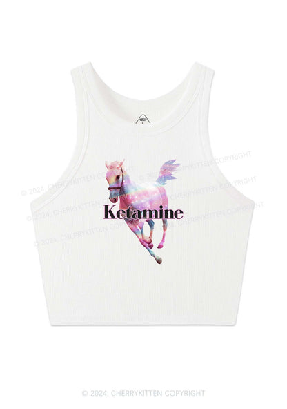 Pink Horse Y2K Crop Tank Top Cherrykitten