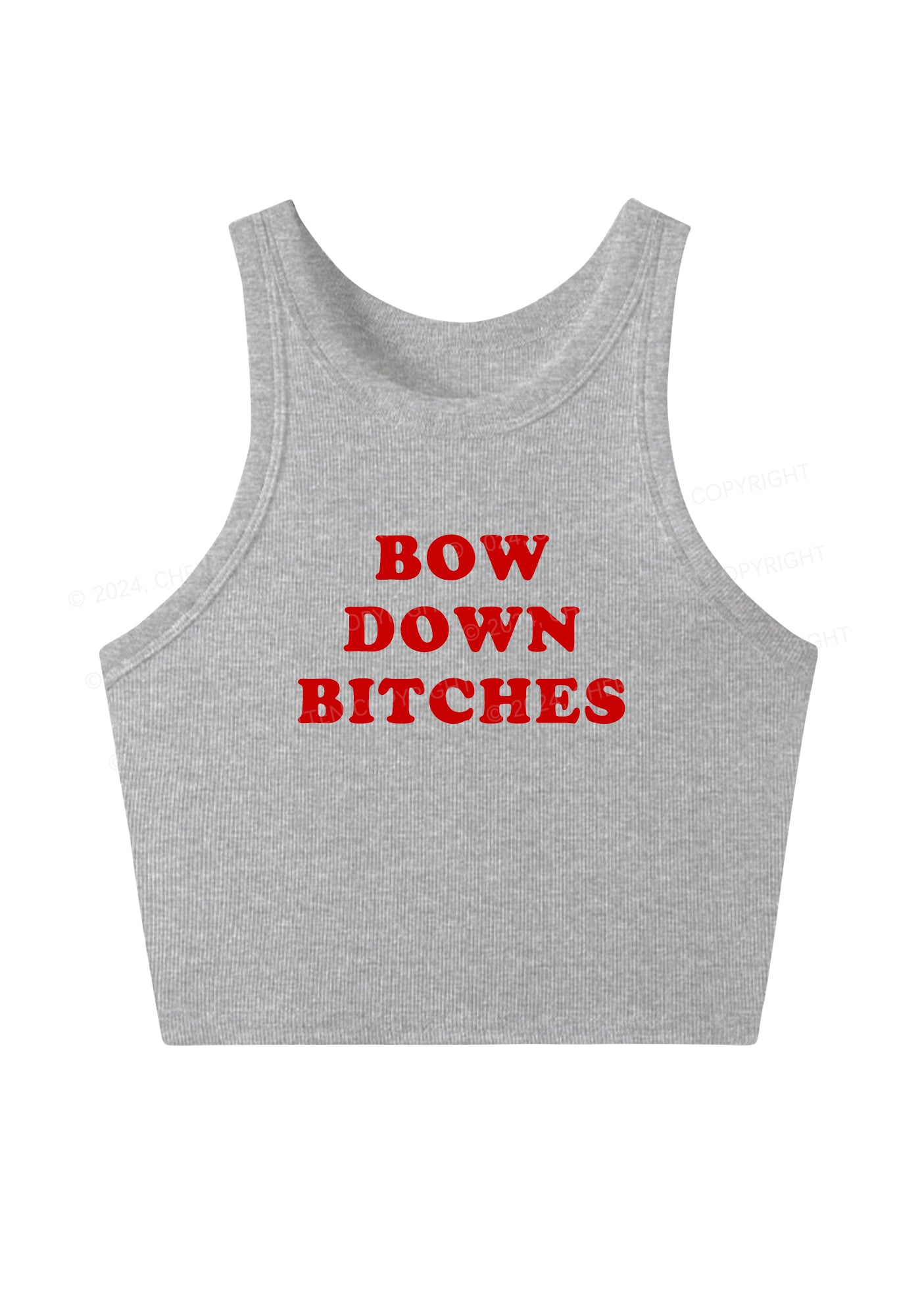 Bow Down Bxxches Y2K Crop Tank Top Cherrykitten