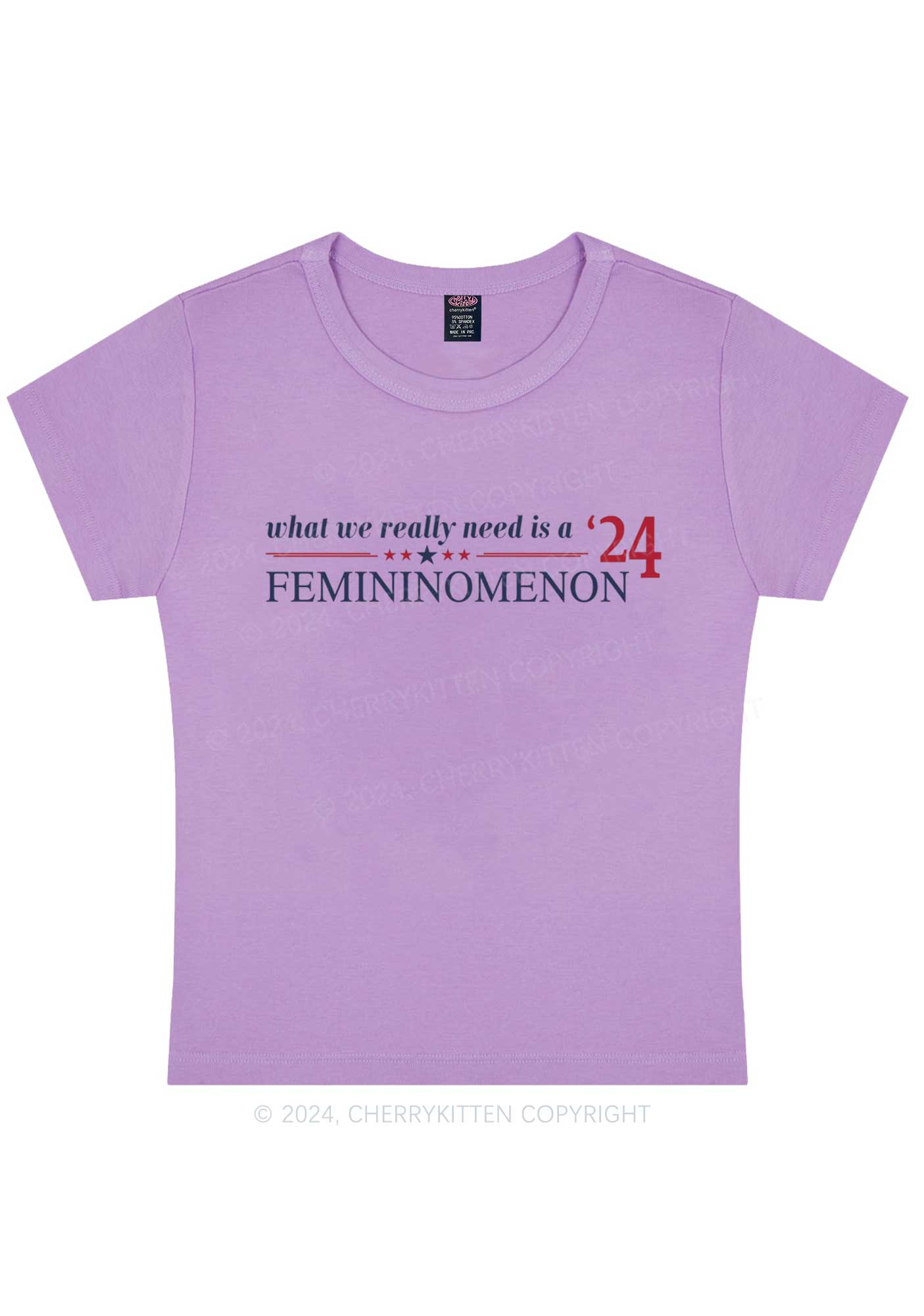 We Need Femininomenon Y2K Baby Tee Cherrykitten