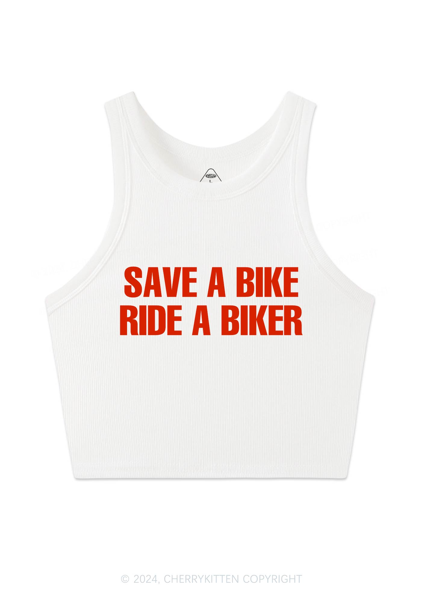 Save Bike Ride Biker Y2K Crop Tank Top Cherrykitten