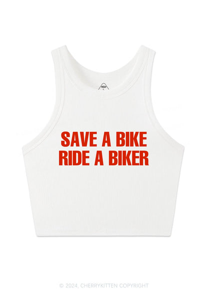 Save Bike Ride Biker Y2K Crop Tank Top Cherrykitten