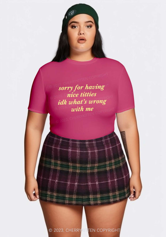 Curvy Idk What's Wrong With Me Y2K Baby Tee Cherrykitten