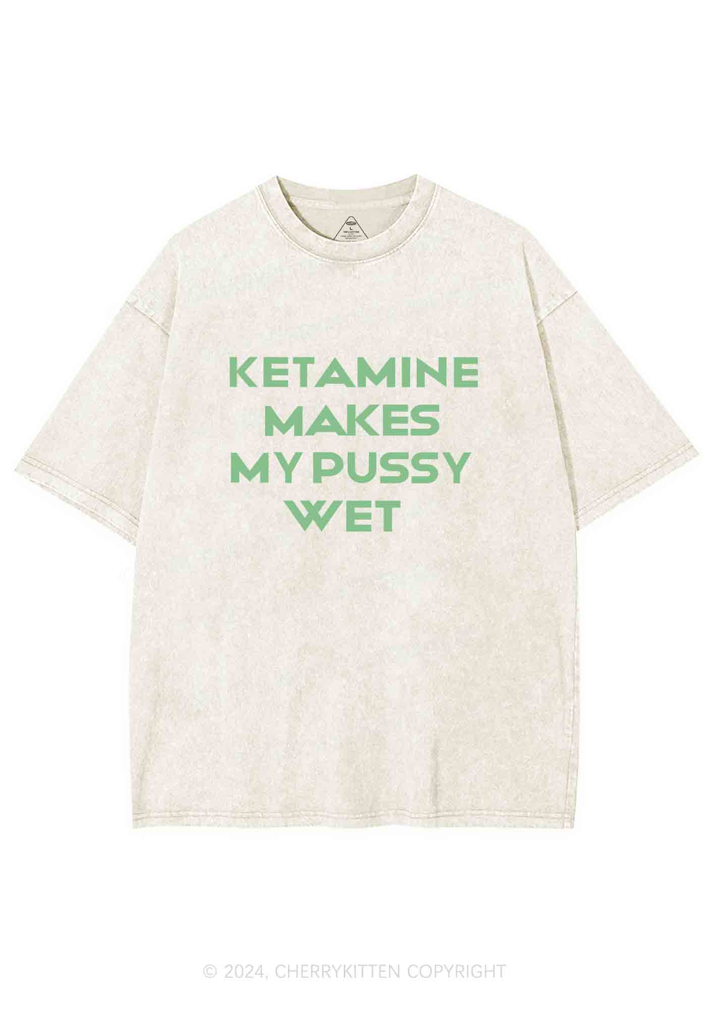 K Makes My Puxxy Wet Y2K Washed Tee Cherrykitten