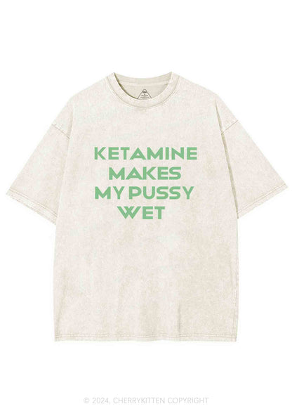 K Makes My Puxxy Wet Y2K Washed Tee Cherrykitten