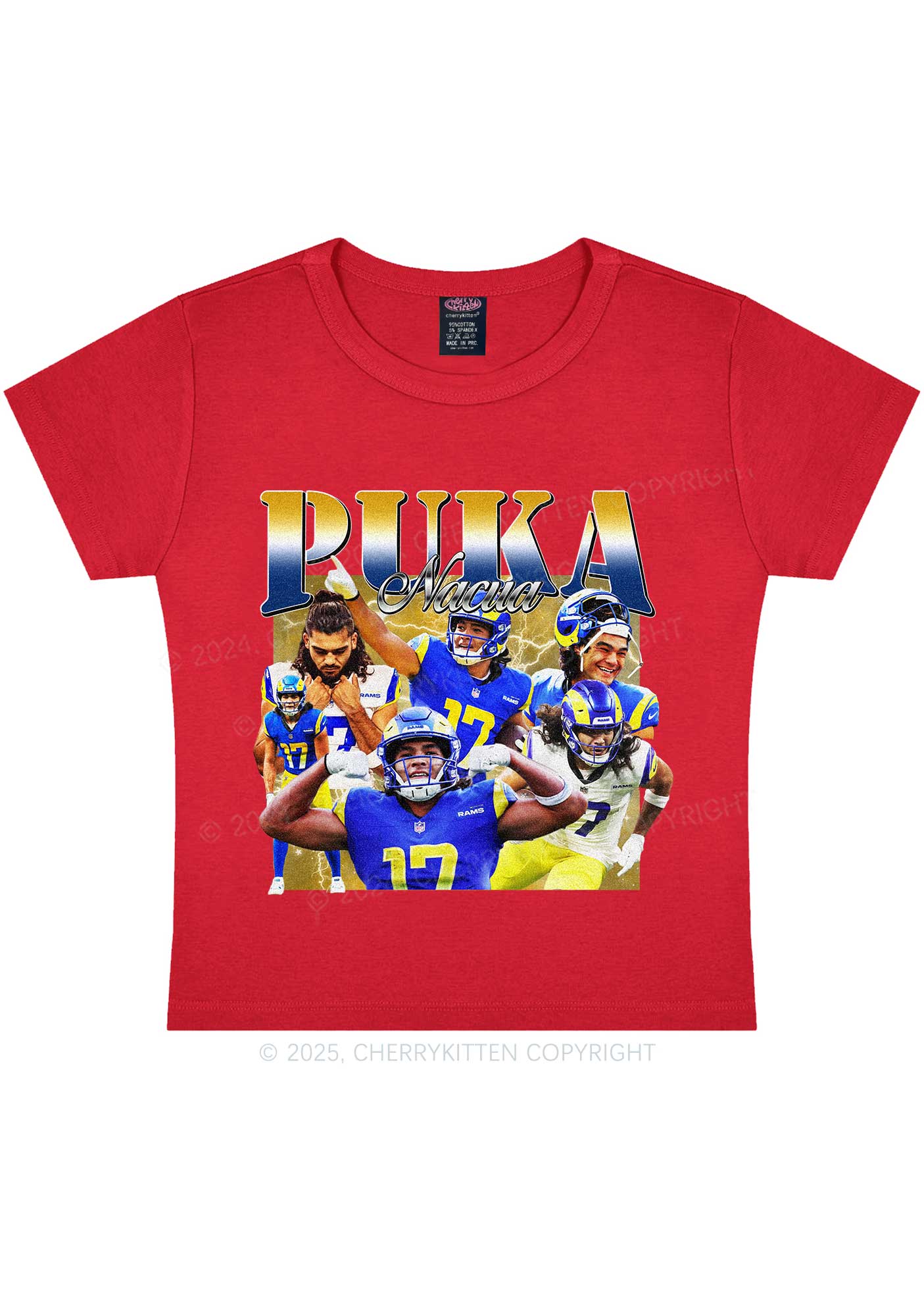 Yellow Puka Y2K Super Bowl Baby Tee Cherrykitten