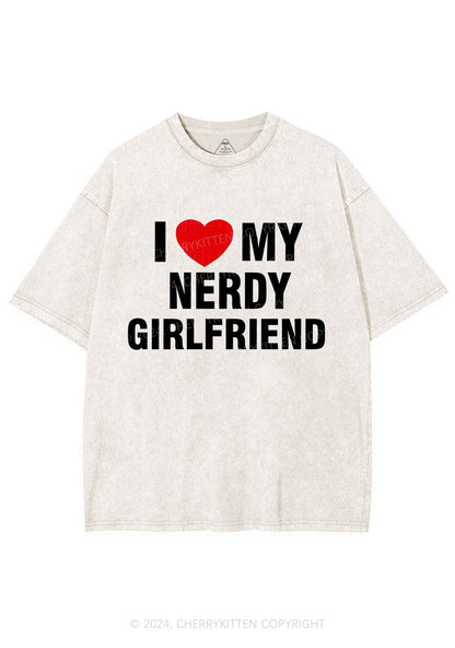 Love My Nerdy Girlfriend Y2K Valentine's Day Washed Tee Cherrykitten