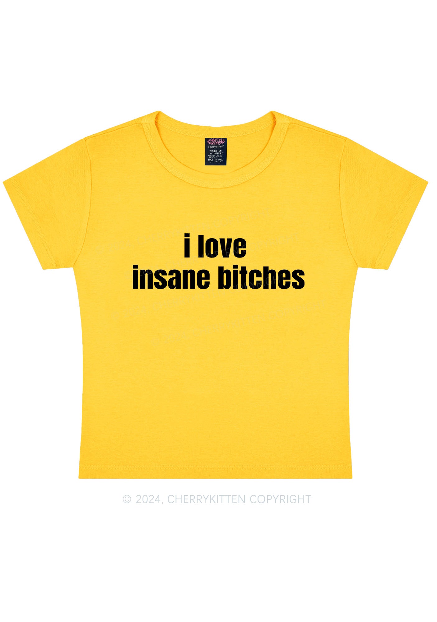 I Love Insane Bxxches Y2K Valentine's Day Baby Tee Cherrykitten